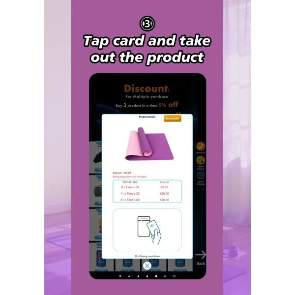 24/7 Unmanned Locker Vending Machine with 20 Lockers and 21.5 Inch Touch Screen for Gym Gear Rental System