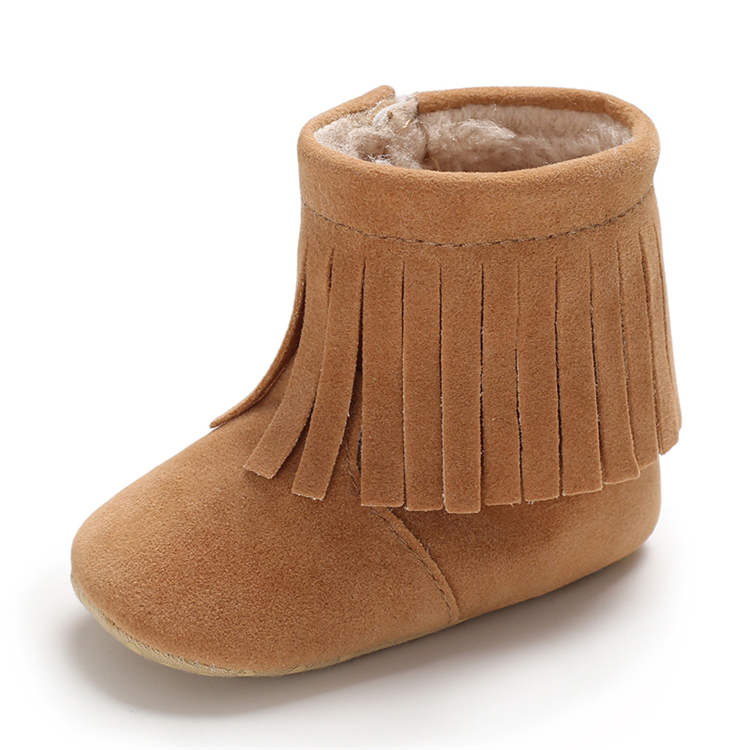 2019 winter wholesale Faux suede Tassel 0-18 months crib baby boots
