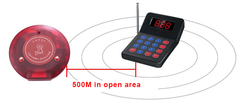 wireless long range restaurant electric remote control vibrators coaster pager for calling guest to pick up order