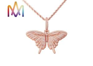 China 27g Fadeless Butterfly Pendant Cubic Zirconia Necklace wholesale
