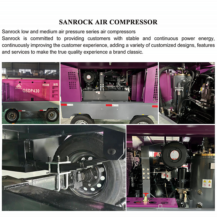 Mining Diesel Screw Air Compressor Portable Industrial Rotary Screw Type Air Compressor