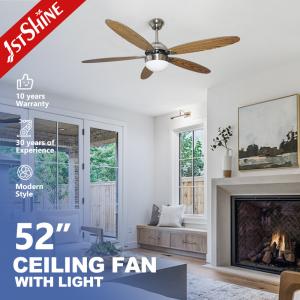 China Dimmable 52 inch 3 Color LED Light Ceiling Fan Indoor Plywood Blade wholesale