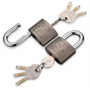 China Indoor Brass Imitation Copper Padlock 50mm Long Shackle wholesale