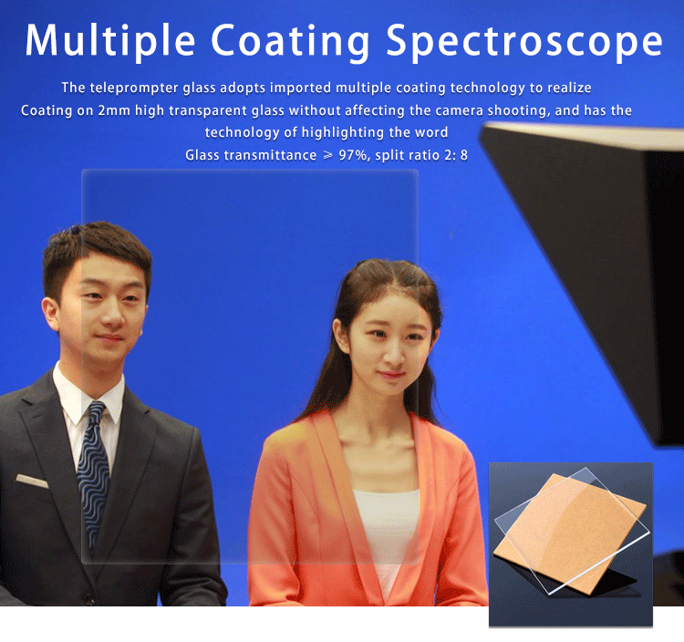 20-inch Single Screen Tempered Prompter Glass for Accurate Teleprompting and Shooting