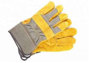 China Heavy Duty Leather Safety Gloves Stripe Cotton Fabric Material CE Approved wholesale