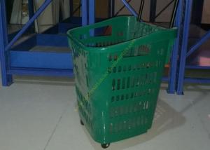China PP Rolling Supermarket Shopping Basket / Cart With Four Wheels 435 * 420 * 550mm wholesale