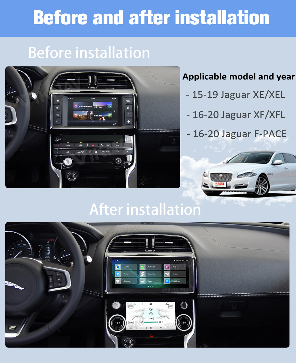 Jaguar Series LCD Climate Control Screen Car AC Panel 10.0inch Full Touch Screen