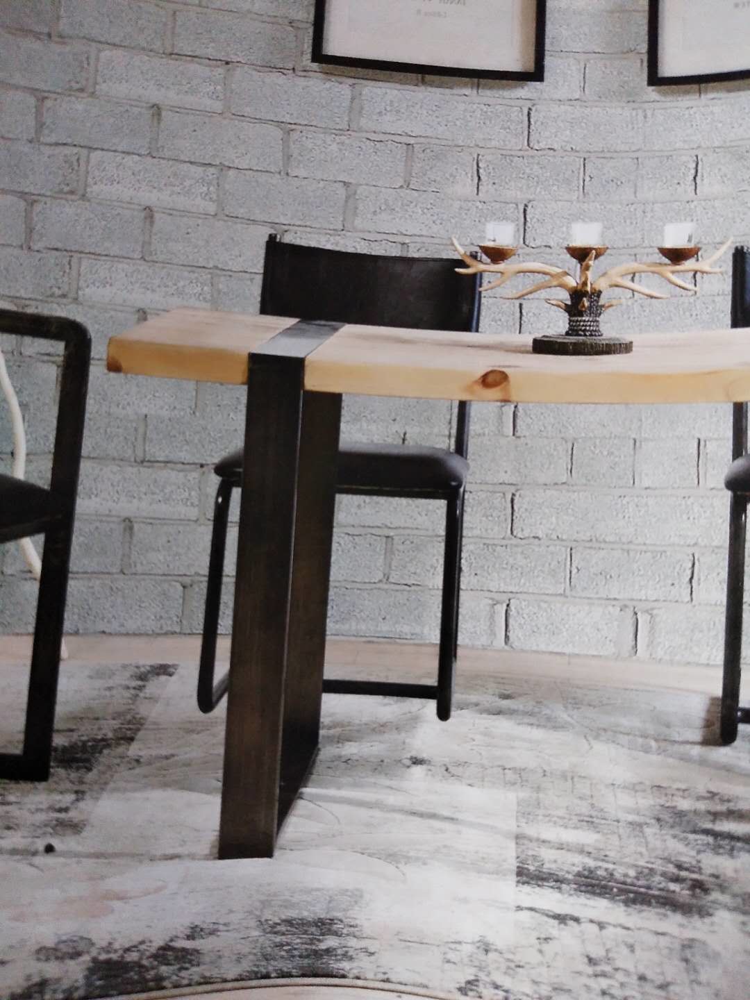 Modern Dining Room Tables Furniture , Wooden Kitchen Dining Tables Metal Frame