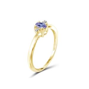China 0.25 Carat Tanzanite 0.925 Sterling Silver Ring Jewelry with White CZ Accent wholesale