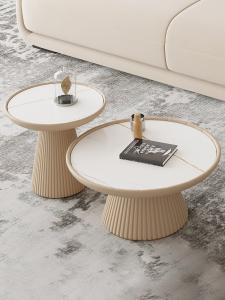 China PU Pedestal Marble Top Wood Coffee Table Round Bowl Shaped wholesale