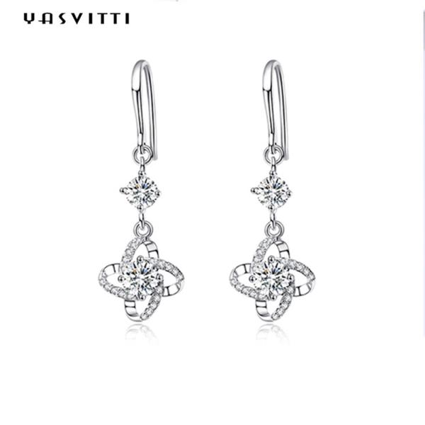 0.31x0.39in ZC Sterling Silver Jewelry Earrings Hypoallergenic Four Leaf Clover