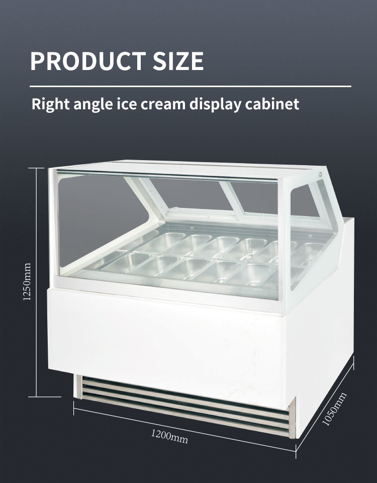 950w Ice Cream Display Cabinet R404a Dipping Cabinet Freezer Stainless Steel