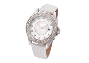 China Women Quartz Stone Watch , Timepieces White Quartz Watch Stainless Steel Case wholesale