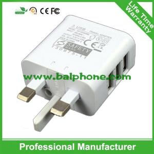 China 2015 latest 5V 2A UK plug travel charger 3 port usb wall charger wholesale