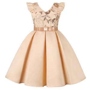 China Little Flying Sleeve Summer Children'S Clothing Sequin Dress Festive Party wholesale