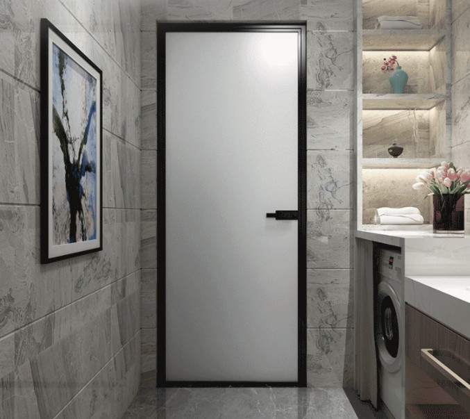 Wood Grain Aluminium Casement Door Aluminum Flush Casement Doors