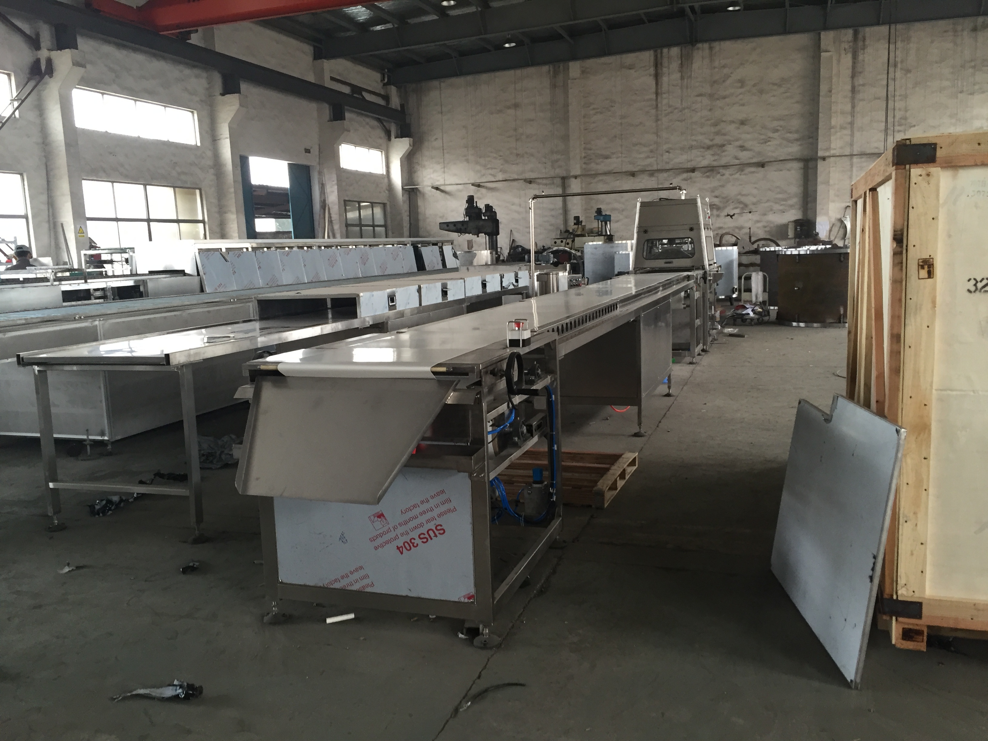 1-1000kg/H 1000mm Conveyor Belt Chocolate Enrobing Line For Biscuit / Cookie