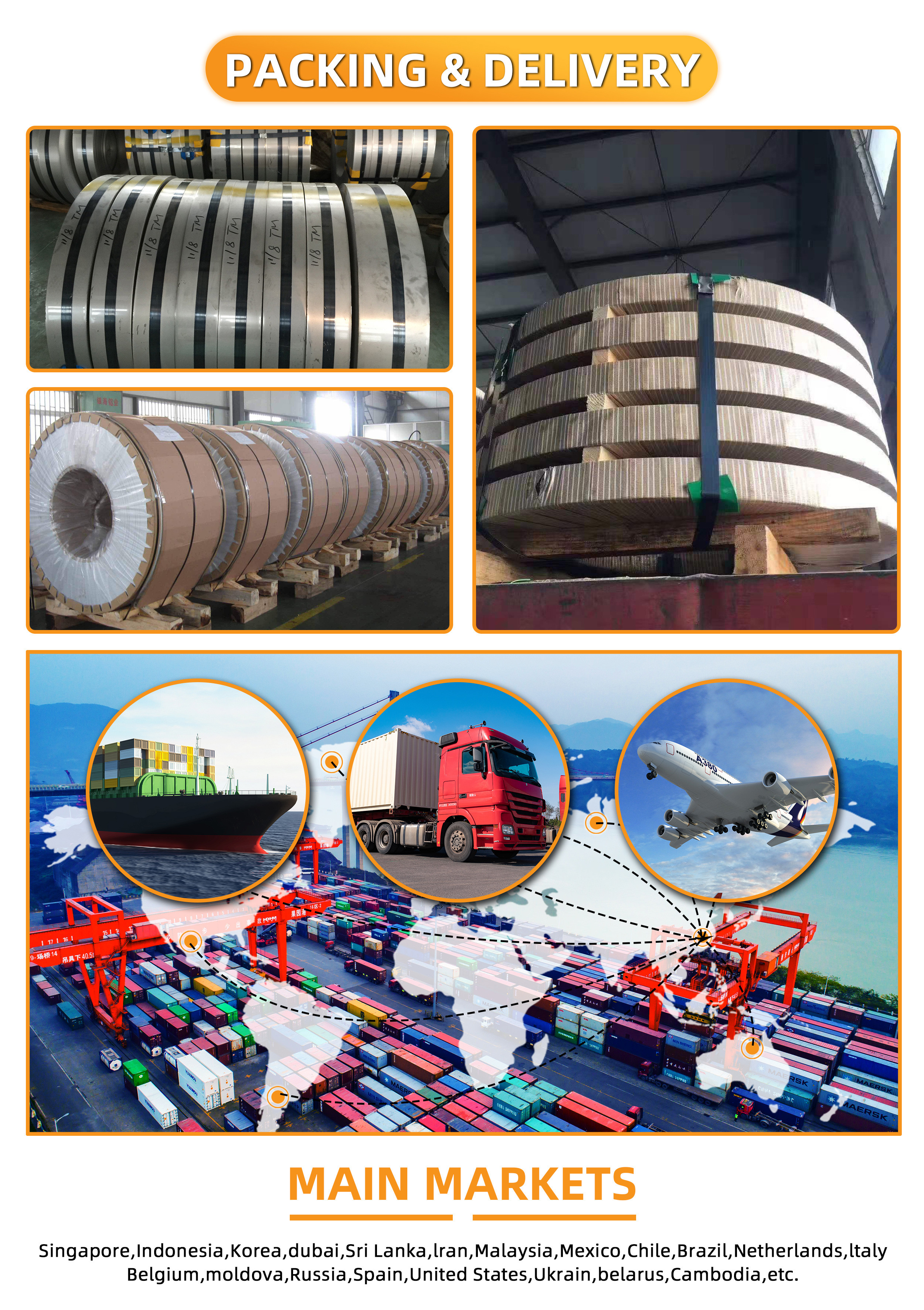 1.4037 X65cr13 Stainless Steel Strip Polished Cold Rolled SS Strapping Band