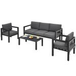 AJUNION 4 Piece Patio Furniture Seating Set Aluminum Outdoor for Modern Design