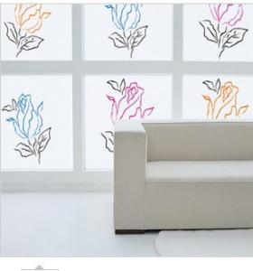 China Reusable Custom Wall Decoration Flower Stickers LY-042, Wall / Floral Wall Stickers wholesale