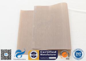 China 0.12mm Beige Ptfe Coated Glass Fibre Fabric With FDA Standard wholesale