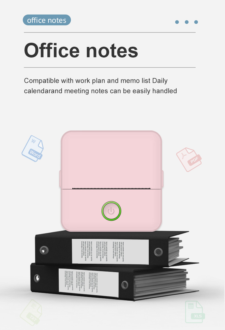 800mAh portable Inkless Mini Printer Bluetooth Smart Pocket For Photos Notes Stickers