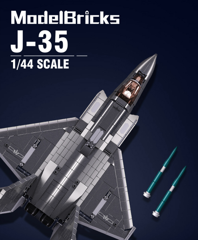J20 J35 Plastic Model Airplane Helicopter 1/44 Toy Fighter Jet Model Building Blocks Educational Toys For Kids
