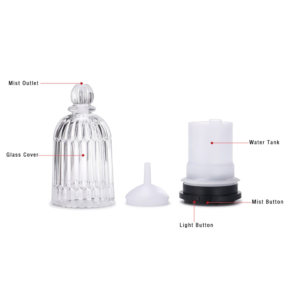 HOMEFISH OEM Dropshipping Multicolored 120ml Glass Humidifier Essential Oil Diffuseur Scent Diffuser Machine