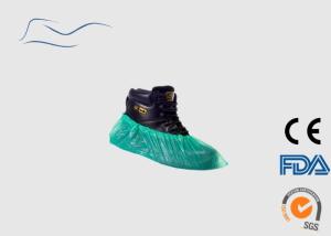 China CPE Plastic Disposable Shoe Covers ISO Certification Green Color 16 * 41CM wholesale