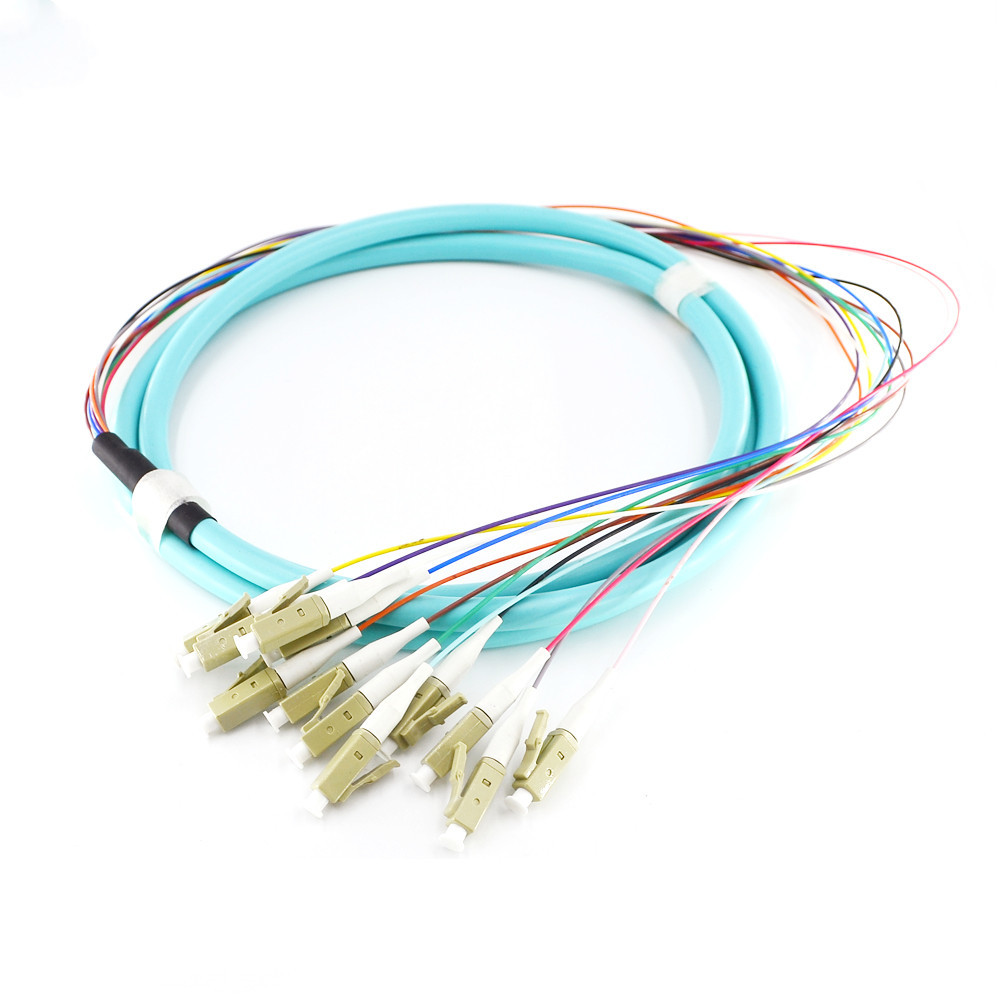 12 Strand 50/125 LC UPC Multimode OM3 Fiber Optic Pigtail