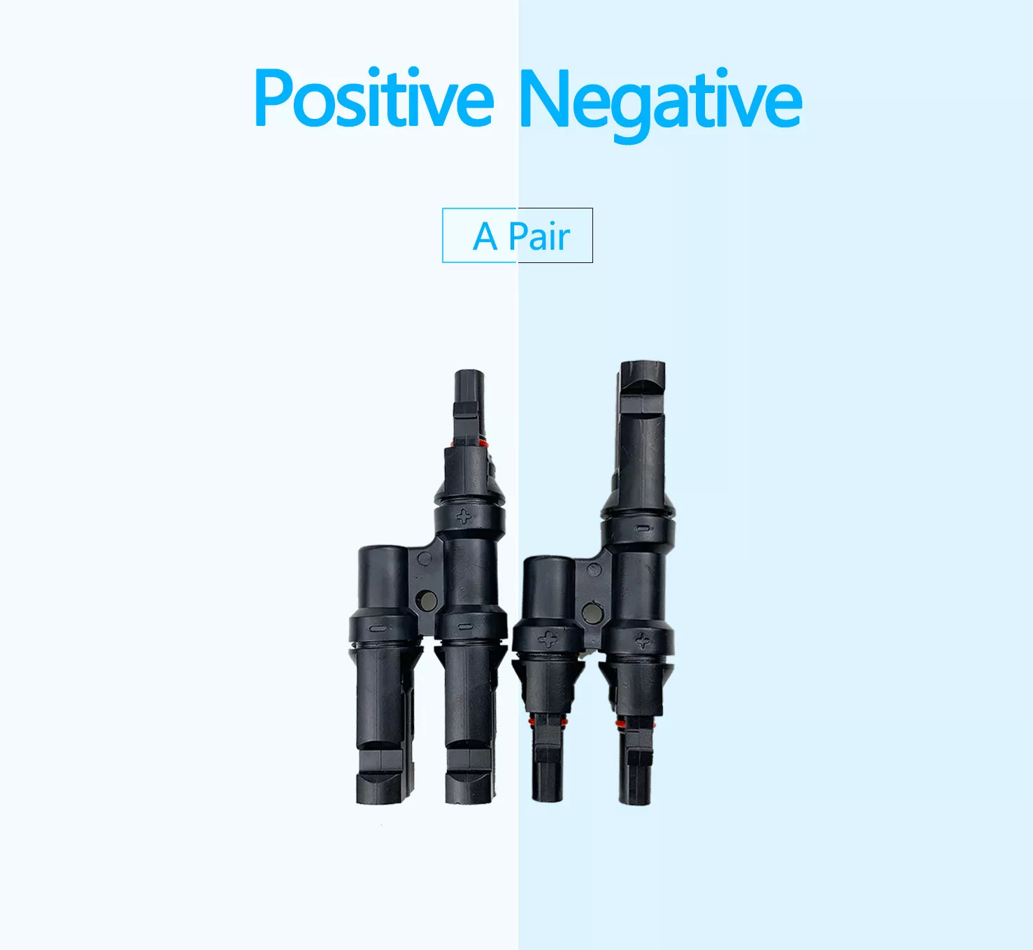2 Way T Branch Solar Panel Connectors Waterproof PPO Material