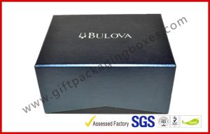 China Cardboard Rigid Gift Boxes, Foil Stamping Black Luxury Gift Packaging Box For Watch wholesale