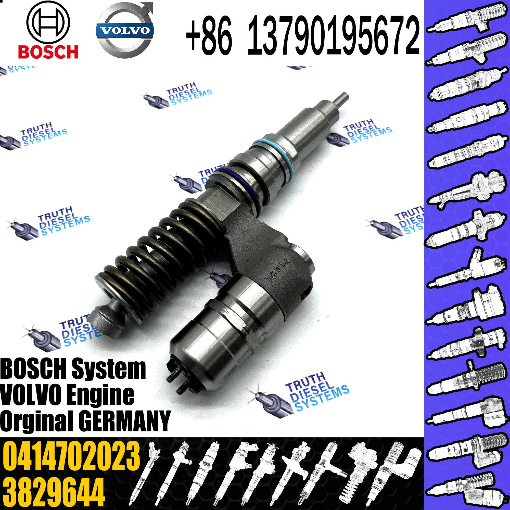 BOSCH injetor 0414702023 0414702013 Diesel fuel pump assembly 3829644 0986441109 for VOL Penta engine