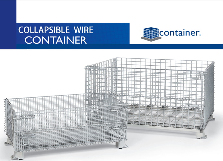 Line Dia 5.8mm Wire Mesh Pallet Containers Stacking Bins Medium Duty