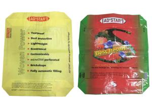 China Colorful Printing 25Kg Block Bottom Valve Bag / PP Woven Packaging Bags wholesale