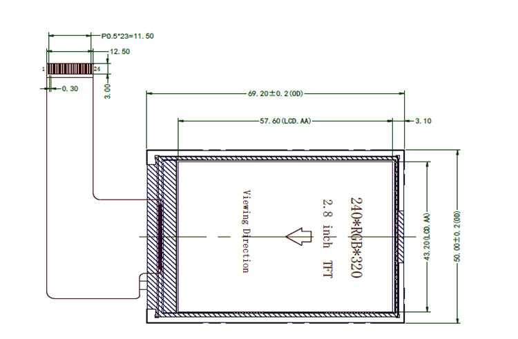 FCC 3.0Inch 480*854 IPS TFT LCD Display For Mobile Phone