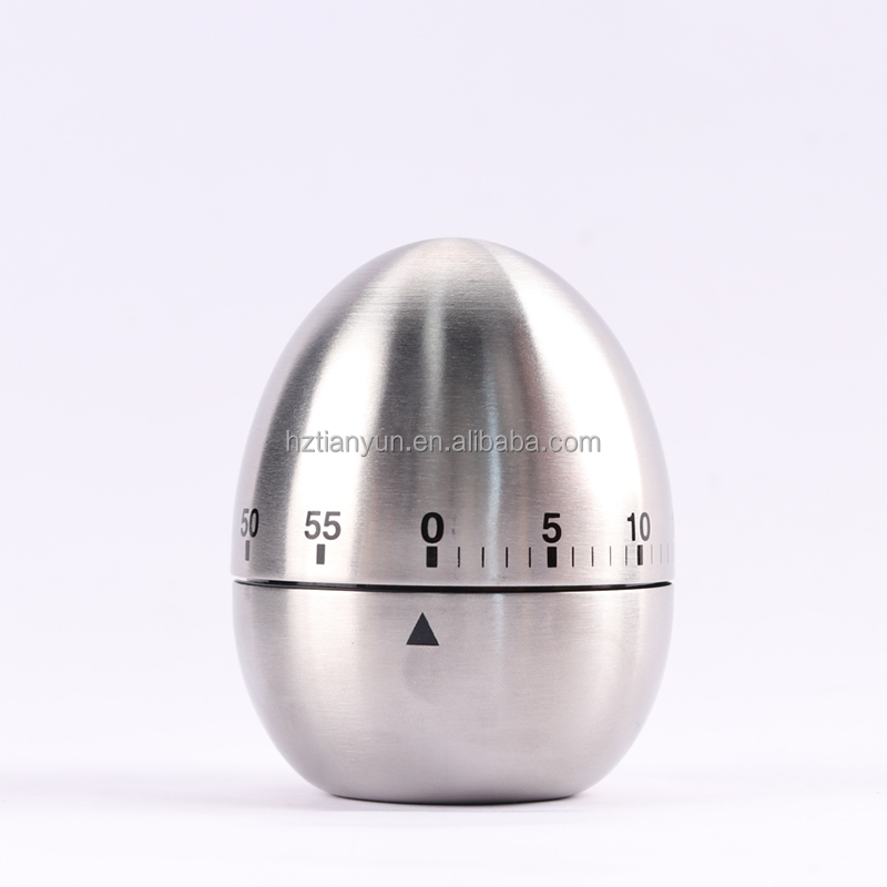 Stainless Steel Vintage Hourglass Egg Shaped Kitchen Timer