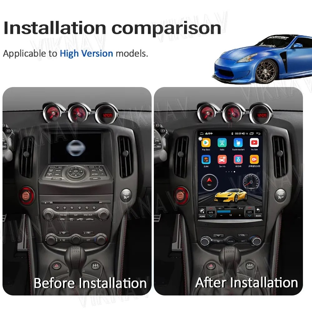 12.1Inch Android Auto Head Unit For 2008-2018 Nissan 307Z GPS Navigation Multimedia Player BT 4G Wireless Carplay