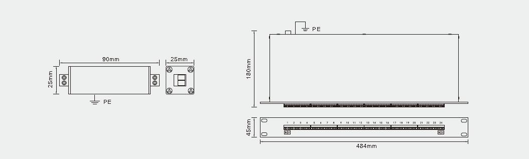 10 Mbps Data Line 1- Port Data Surge Protector With IEC61643-21 Standard