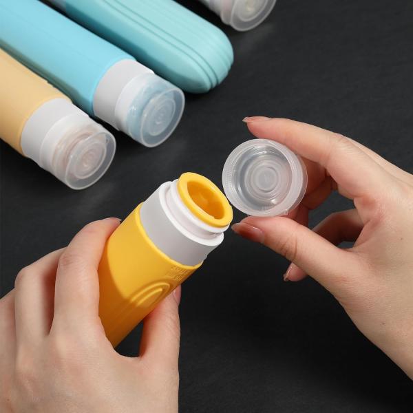 3oz Leak Proof Silicone Travel Bottle Set for Toieltries