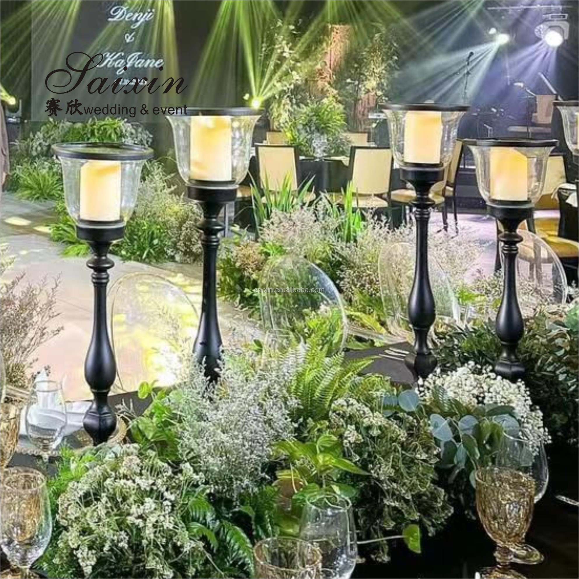Shiny Crystal White Wedding Flower Stand Party Gift Gold 76cm