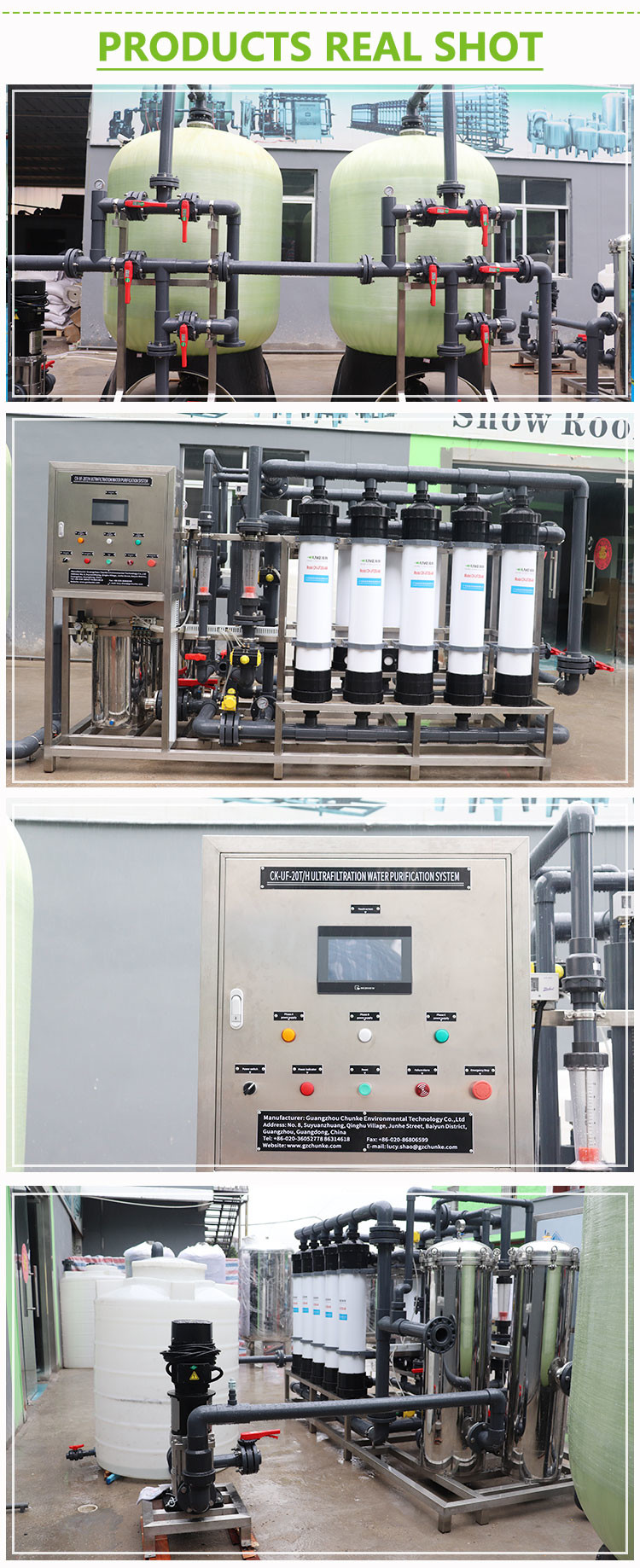 commercial large FRP Vessel Ultrafiltration ro water system UF drinking water purification system