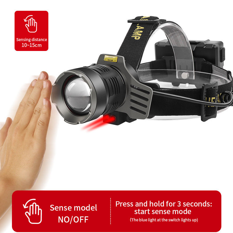 FTH653-1 Rechargeable Headlamp 1200 Lumen Waterproof IPX4 With Black Aluminum Alloy + ABS