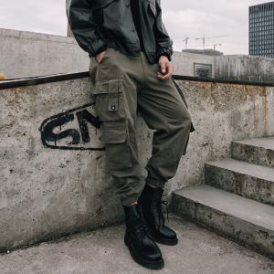 China fashion Cargo Casual Pockets Outdoor Sports Gym Hip Hop Street Wear Muscle Sweatsuits Sportswear Sweatpants Trousers Men′s Pants wholesale