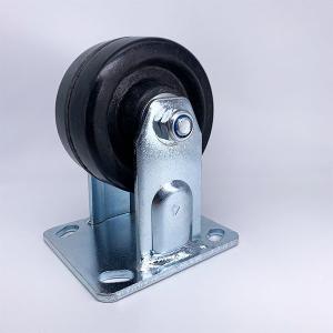 China Black High Temperature Casters Zinc Plated Steel Fork 125mm wholesale