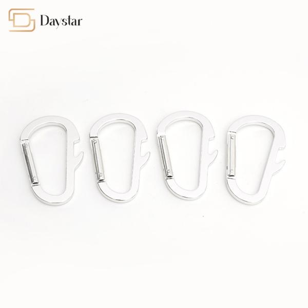 Keychain Hiking Metal Accessories , D Shape Snap Buckle Metal Carabiner Clip