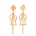 Stainless Steel Jewelry Fashion Triangle Circle-Shaped Earring for Women