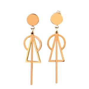 China Stainless Steel Jewelry Fashion Triangle Circle-Shaped Earring for Women wholesale