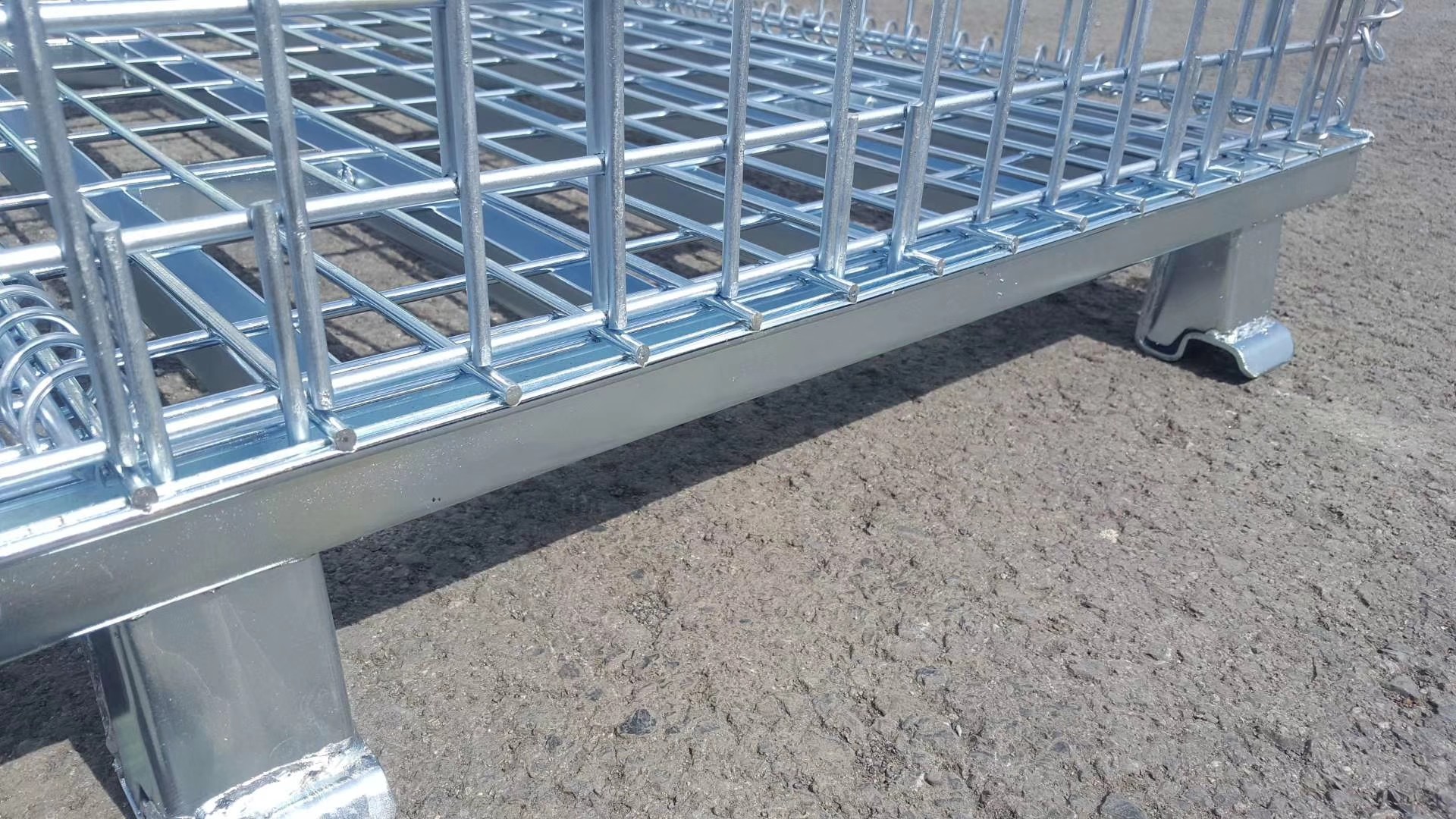 Warehouse Mesh Box Foldable Wire Container Foldable Stackable