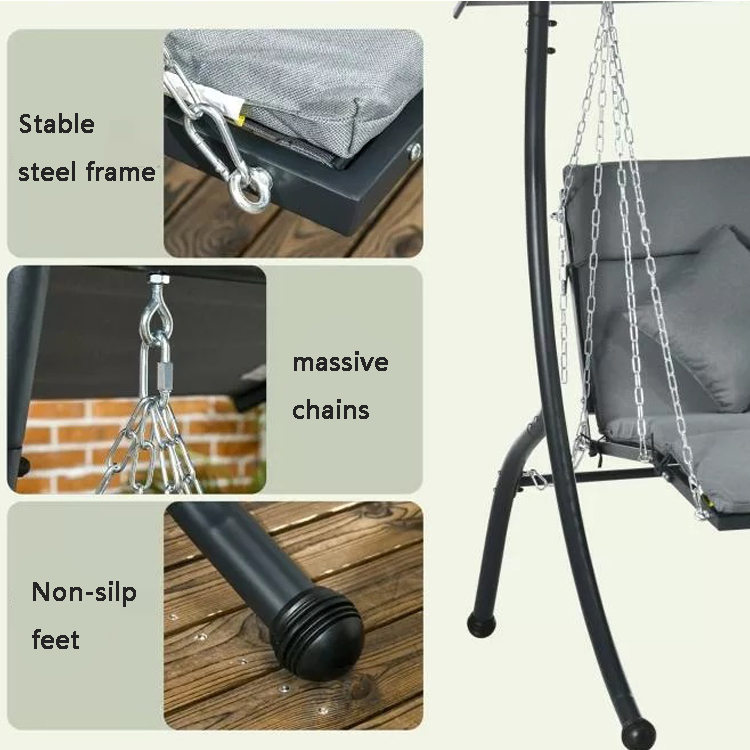 Custom Logo Single Hanging Swing Chair for Outdoor Leisure in Beach Patio and Backyard